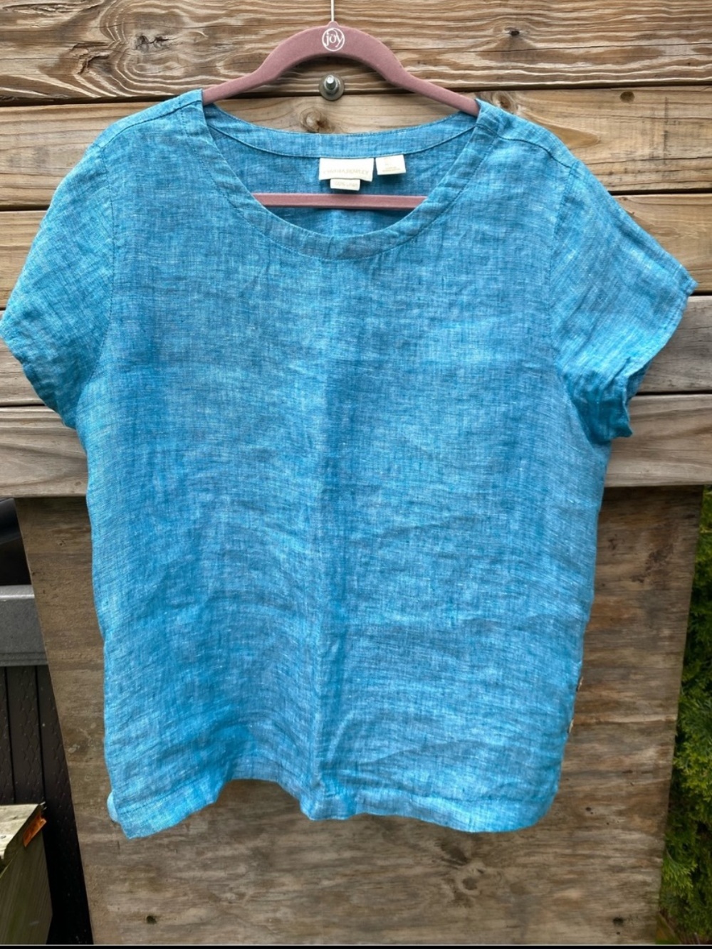 Cynthia Rowley Teal Linen Top Size Large